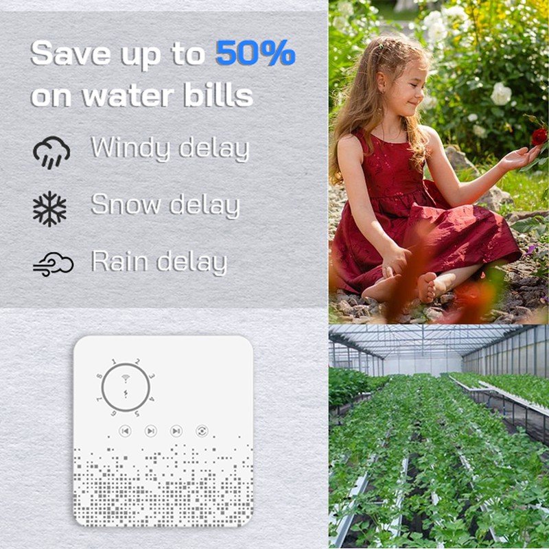 8 Zones Smart WiFi Sprinkler Controller Timing for Google Assistant