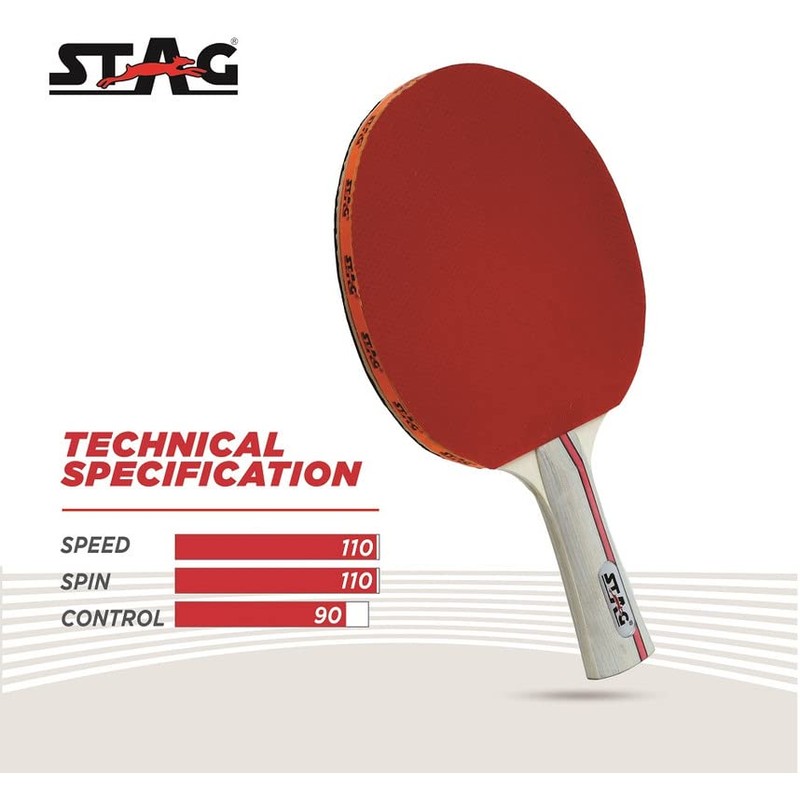 Stag Ninja Power Table Tennis Racquet(Multi- Color, 180 Grams, Advanced)