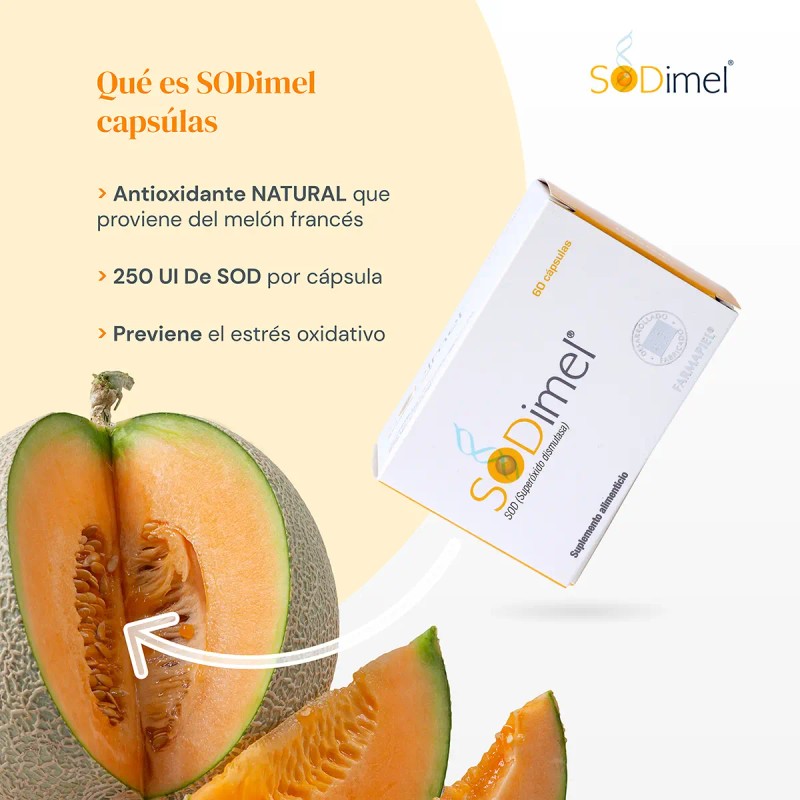 Suplemento Superóxido Dismutasa Sodimel Aminoácidos Ceramidas Antioxidante Antiedad Cápsulas