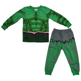 Shanleaf-Cat Superhero Boy's Cotton Basic Shirt Set Children's Cartoon Spider Basic Layer Long Singlet 2-piece Set (6T, hulk)