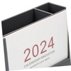 Tofficu Abs Paper Material Desk Calendar Pen Holder Makeup Brush