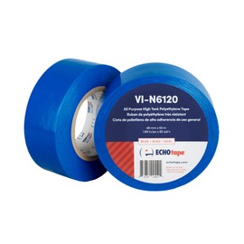 ECHOtape VI-N6120 | Blue Multi-Purpose Construction Tape | Stucco Masking Tape | Temporary Hold Tape | No Residue Vinyl Tape | Vinyl Repair Tape | Vinyl Floor Marking Tape | 1.89 in x 60 yds