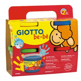 GIOTTO be-bè 4672 00 - Super Fingerfarbe, farbig sortiert, 150 ml (4er Pack)