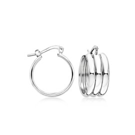 Ross-Simons Italian Sterling Silver Triple-Hoop Earrings