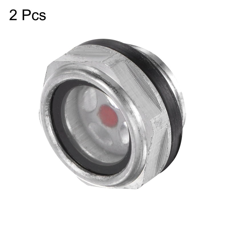 sourcing map 2pcs Air Compressor Oil Sight Glass G1/2" Male