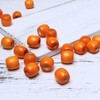 110Pcs Orange Painted Maple Wood Beads 10mm Large Hole Round