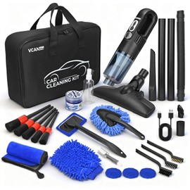 28PCS Car Detailing Kit Interior Cleaner, Car Interior Cleaning Kit with Cordless Handheld Vacuum, 2-in-1 Mop, Interior Car Detailing Brushes, Windshield Cleaner, Car Accessories Gift for Men Women