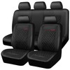 CAR PASS Quilting Faux Leather Seat Covers Full Set, Waterproof