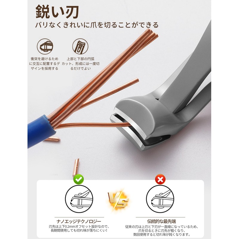 Kumobi Nail Clippers for Feet Thick Nippers Curved Stainless Steel