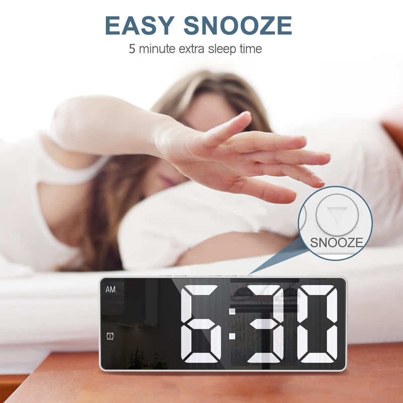 Ankilo Digital Alarm Clock, LED Clock, Electronic Table Clock with