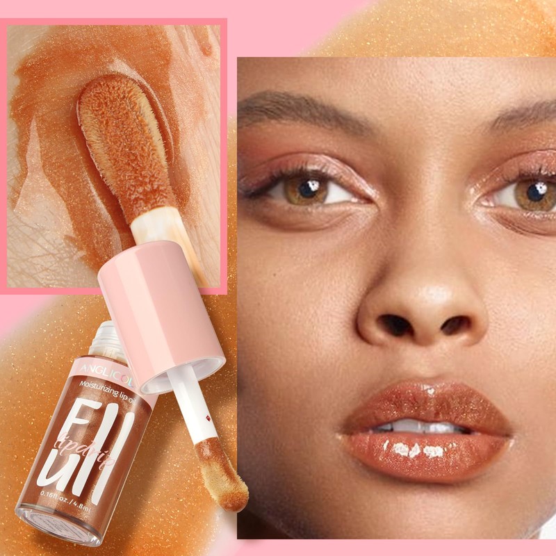 Anglicolor 2PC Lip Glow Oil Hydrating 6 Colors, Moisturizing &