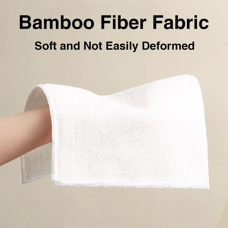 Bamboo Fiber Dish Cloths for Kitchen, Reusable Dish Towels,Double Layered,