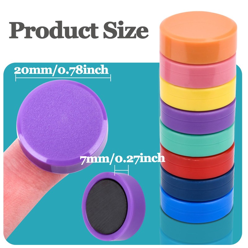 MIN CI 96Pack Fridge Magnets 8 Colors Round Whiteboard Magnets,