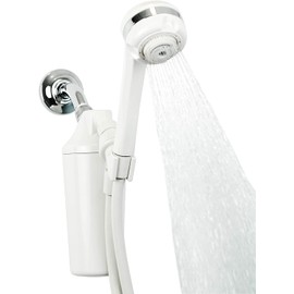 Aquasana Filtered Shower Head - WaterSense Certified w/ Handheld Wand - Reduces Over 90% of Chlorine from Hard Water - Carbon & KDF Filtration Media - Soften Skin & Hair - AQ-4105-E, White