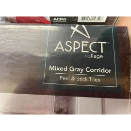 Aspect Peel & Stick Collage Composite Tile Mixed Gray Subway AC011