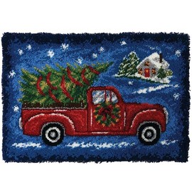 Latch Hook Rug Kits for Adults Decorations 19.8 x 15 Inch DIY Needlework Unfinished Crocheting Rug Kit