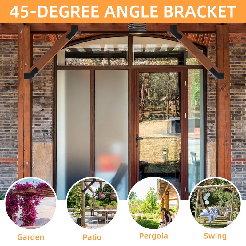 2 Pairs 45-Degree Angle Bracket, Adjustable Heavy Duty Connector Brace