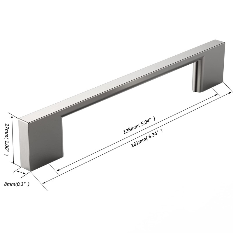FURNIWARE 5 Pack Cabinet Pull,Brushed Nickel Cabinet Handles,Hardware Drawer Pulls,Solid