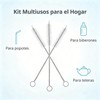 10pcs Limpia popotes,Cepillo para Lavar,popotes de Acero Inoxidable,Cepillo de Nylon