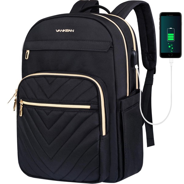 VANKEAN 15.6 Inch Laptop Backpack for Women Men Work Bag