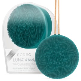 FOREO LUNA 4 - cepillo para polvo corporal exfoliante para el cuerpo, herramienta de cuidado de la piel de drenaje linfático de alta calidad, resistente al agua IP68, tratamiento de piernas de fresa