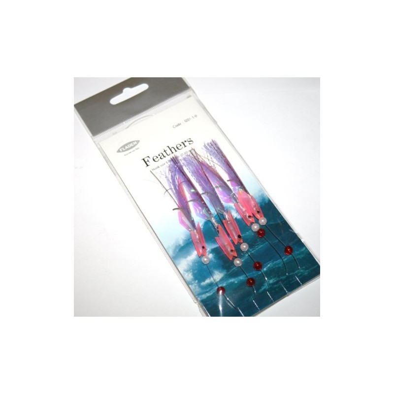 Fladen 5 hook Pink Hokki Tail Rig size 1/0 hooks