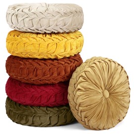 Yerliker 6 Pcs Floor Pillow Cushions 15inch Round Velvet Throw Pillows Colorful Flexible Cushions Alternative Pillows for Couch Chair Home Office Classroom Decor(Fall Color)