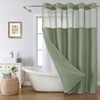 eachope No Hook Waffle Weave Shower Curtain with Snap-in Fabric