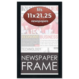 12x21.5 Frame for Newspapers (Black) | Solid Pine Natural Wood Frame, Matte Black | UV Resistant Picture Frame Protective Acrylic | Acid Free Conservation Quality Backer Board | Hanging Hardware