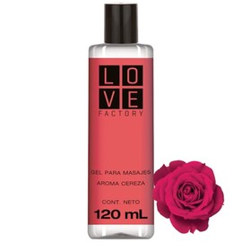 Gel para Masajes Intimos Lubricante Base Agua Libre de Parabeno Love Factory 120 mL (120 mL, Cereza)