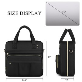 Quoyiyo Zipper Binder | 3 Inch O-Ring, 600 Sheet Capacity Trapper Keeper with Shoulder Strap & Handle, Binder Bag with Multiple Storage Pockets, Fits 13" Laptop (Black)