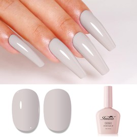 Imtiti White Gel Nail Polish, Cement White Gel Polish High Gloss Soak Off UV LED Nail Gel Polish Autumn Winter Gel Polish Nail Art Manicure Salon DIY Design Gel Nail Kit 10ML