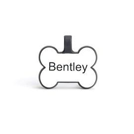 SiliDog – The Original Silent Pet Tag - As Seen On Shark Tank - No More Jingling Dog Tags – Durable - Never Fades - Customized Engraved Silicone ID - Bone - White