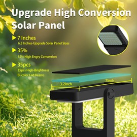 lnsyhouse Upgraded Solar Pathway Lights Outdoor, 4 Modes 12H Outdoor Waterproof Solar Walkway Lights, 40LED Adjustable Lamp HeadOutdoor Large Solar Panel Light, IP65 Garden Courtyard (4PACK)