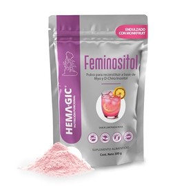 Myo Inositol y D-Chiro Inositol - Fórmula 40:1 - Suplemento Alimenticio En Polvo - 60 Porciones - Sabor Limón Rosa -Endulzado con Monk Fruit - Sin Azúcar - Sin Gluten - Suministro Para 2 Meses - FEMINOSITOL