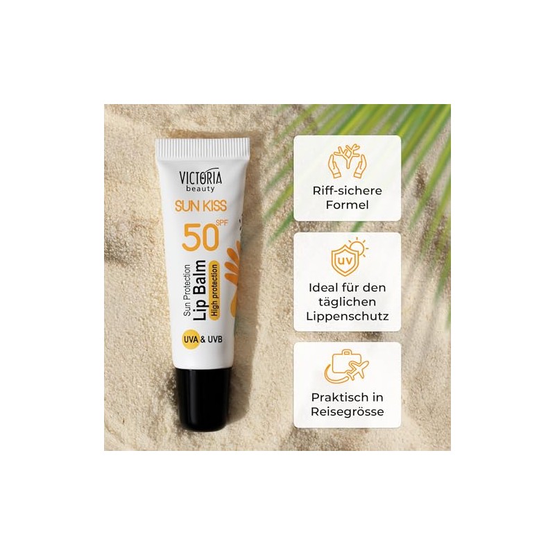 Victoria Beauty Lip Balm, Sun Protection Lips SPF 50, Lip