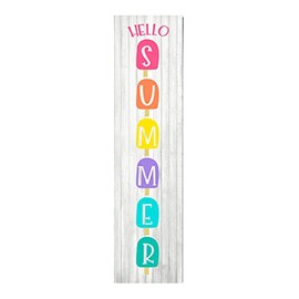 Twisted R Design - Unique Vertical Summer Decor Wooden Sign, 24" Hanging/Standing Farmhouse Summer Decor, Directly Printed Home Decorations for Summer, Hello Summer Popsicles Vertical Wall Decor, 2ft