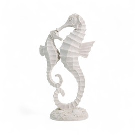 Artificial Seahorse 14 x 24 cm White Sea Decoration Mediterranean Table Decoration Maritime Seahorse