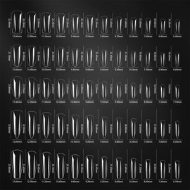 240 Stück Gelnägel Nagelspitzen, Full Cover Nail Tips Set, 5 Tipos de Nail Art, 12 Größen Künstliche Nägel Nageltips für Gelnägel, Nail Art DIY, Soft Gel Tips Set, Almond Tips