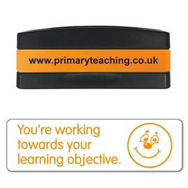 Stackable You're Working Towards Your Learning Objective Pre Inked School Teachers Feedback Marking Stamper Stamp 44x13mm Primary Teaching Services (Orange)