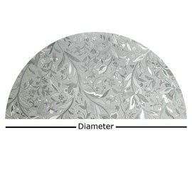 Autotech Park Precut Arched Window Film, Floral Series 5 Design, Self Static Adhesive Cling, 32 inch Diameter