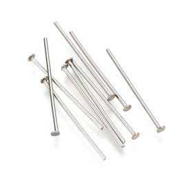 Set of 300 Stainless Steel Head Pins Set Rivet Pins 50 mm, 40 mm, 30 mm x 0.7 mm Silver-Plated Head Pins Pearl Pins Silver Prism Pins