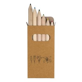 Azeeda 6 x 'Bloom Lily' Short 85mm Pencils/Coloured Pencil Set (PE00070810)
