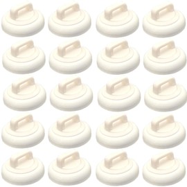 CANAANIN Magnetic Cable Zip Tie Mounts Clips Multipurpose Zip Ties Mount Base Holder Black Wire Cable Holder Mount Wire Clips Management for Home Office Marine Electrical Wiring (White, 20 Piece)