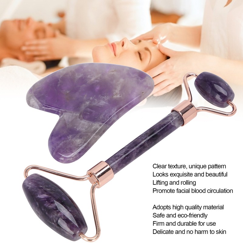 Portable Face Roller Massager Facial Beauty Roller Heart Shaped Gua