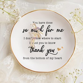 COLLECTIVE HOME - Ceramic Jewelry Tray, Gift for Friends Bestie, Decorative Jewelry Dish for Rings Earrings Necklaces Bracelet Watch Keys (You have done so much for me)