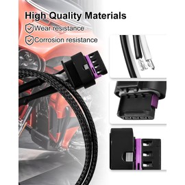 ULZOZN Fog Light Wire Harness Fit for Harley Davidson CVO 2023.5-Later Street Glide CVO/ST Road Glide 2024, Wiring Harness Fit for Baja s1/S2/Squadron Pro/Sport, Universal