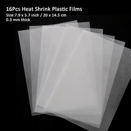 16Pcs Shrink Plastic Sheets Heat Shrink Paper for Crafts Semitransparent Shrink Art Papers for DIY Arts Crafts Drawing Jewelry Making 14.5 x 20cm