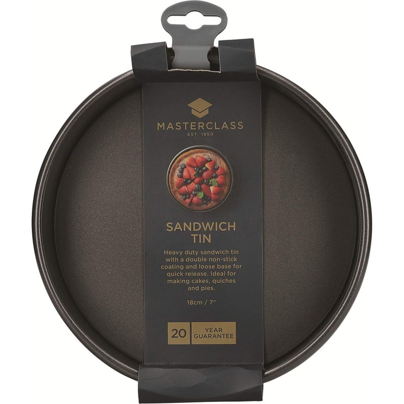 Masterclass Non-stick Round Sandwich Tin With Loose Base, 18cm (7")