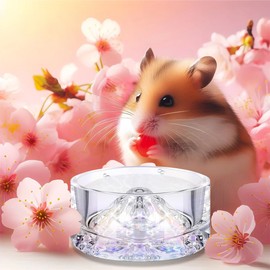 2 Pcs Hamster Water Bowls Glass Hamster Food Bowls Mountain Style Drinking Bowls Anti Turning for Dwarf Syrian Hamsters Guinea Pig Gerbils Mice Hedgehog Rats Chinchilla-Sized Small Pets (Rainbow)